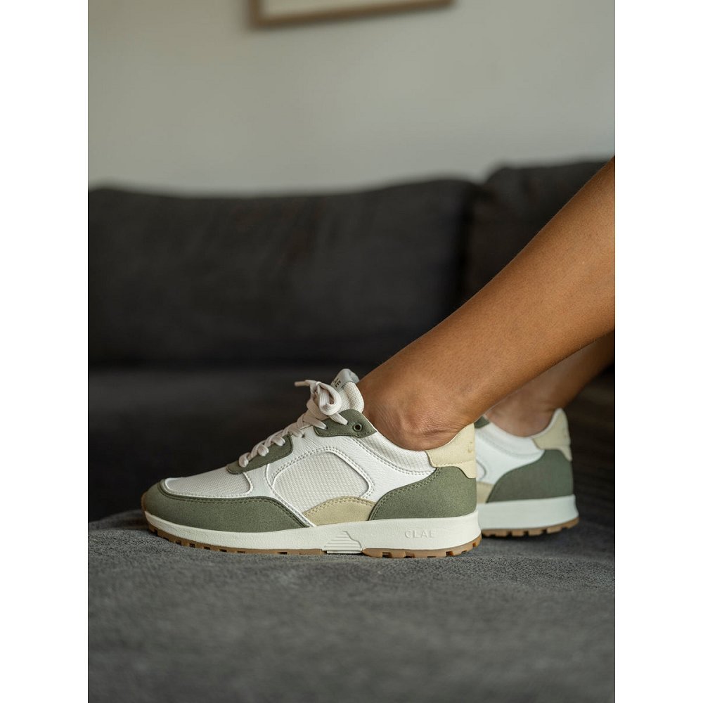 CLAE JOSHUA Sneakers Womens USA357-E18 In Olive Off White